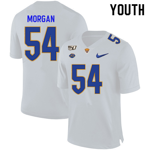 2019 Youth #54 Justin Morgan Pitt Panthers College Football Jerseys Sale-White